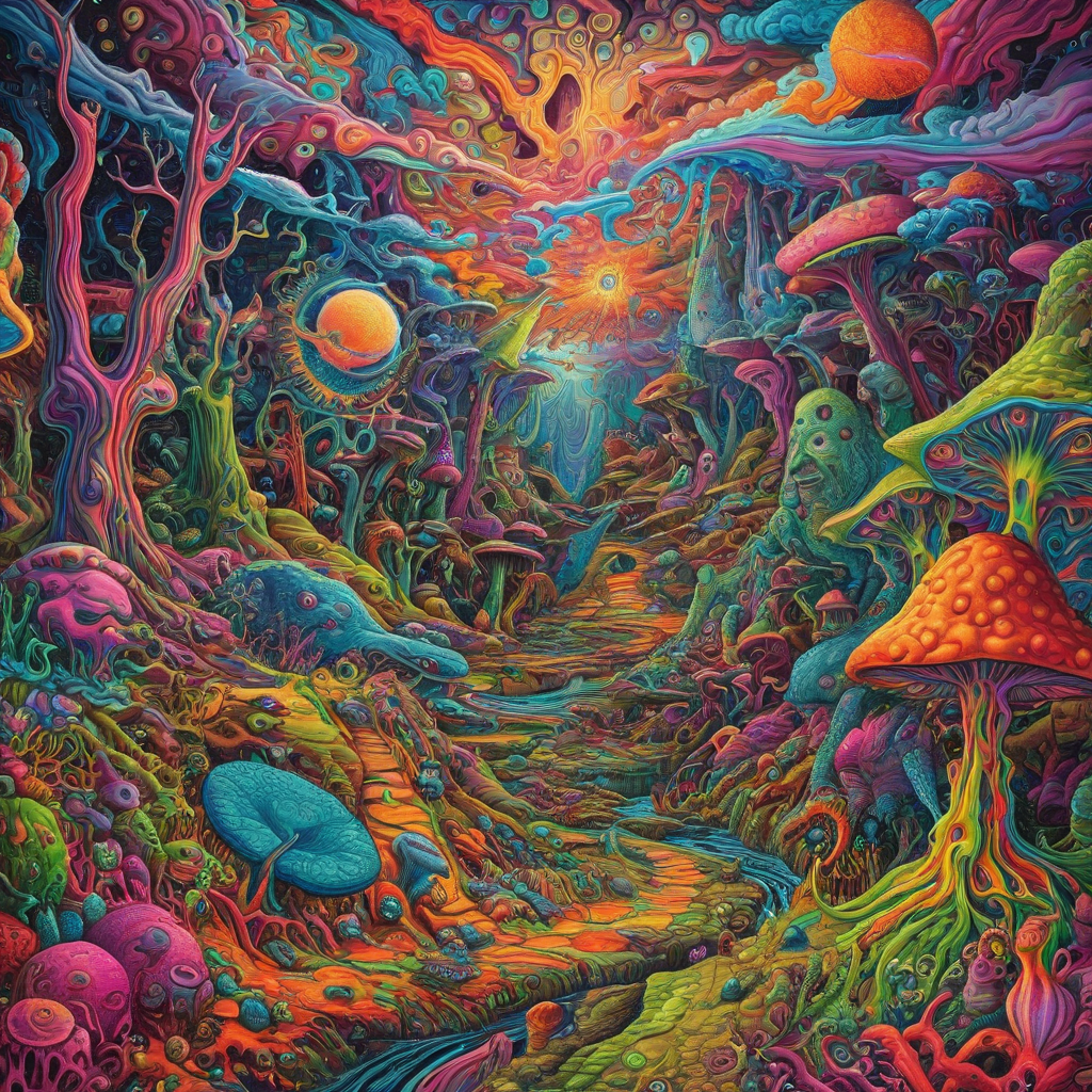 Psychedelic surrealism scene