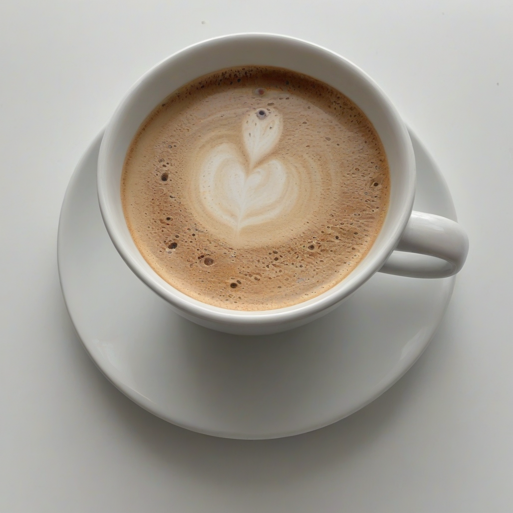 A cup of coffee, on a plain white background, even lighting 