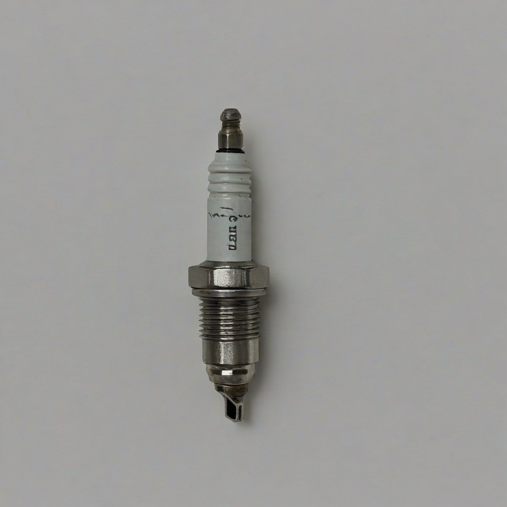 spark plug, on a plain white background, even lighting