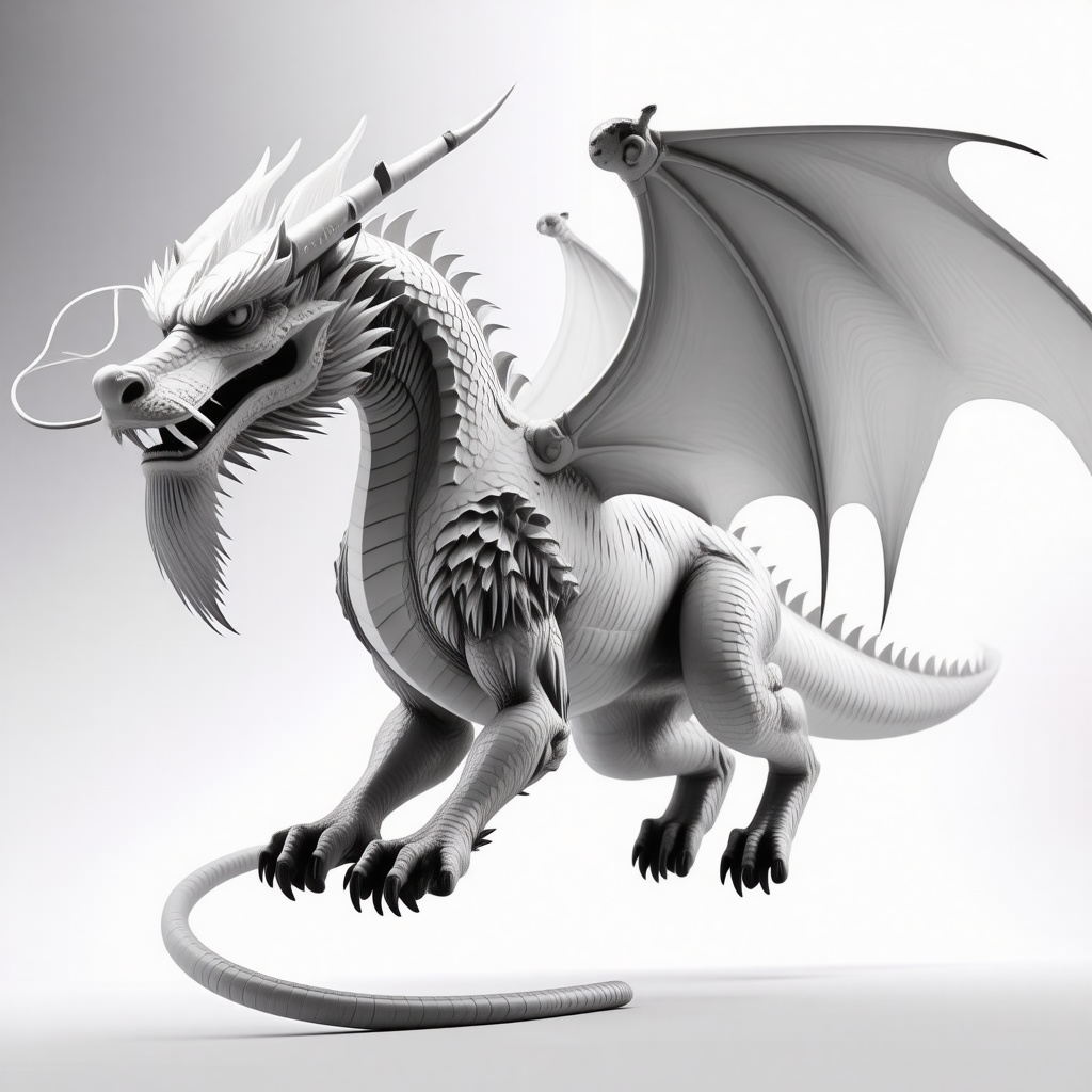 a large flying white dragon