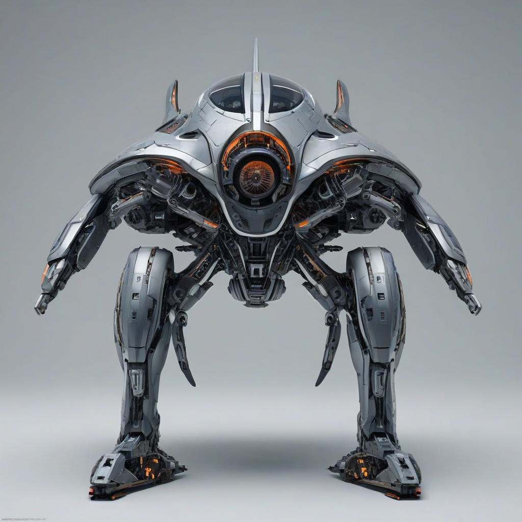 A highly detailed, realistic, full-body view of a futuristic transportation device, with a slate grey and metallic color scheme, set against a plain white background, with precise lighting and shading to accentuate its sleek design, in a wide shot to capture its entirety, with visible wheels or propulsion systems, and a sense of dynamic movement, as if it's about to take off, with intricate details on its body, such as vents, panels, and a cockpit, in a realistic art style, reminiscent of concept art from the automotive or aerospace industry, on a plain white background., on a plain white background, even lighting