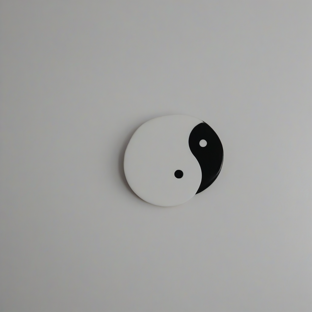 Yin and yang, on a plain white background, even lighting 
