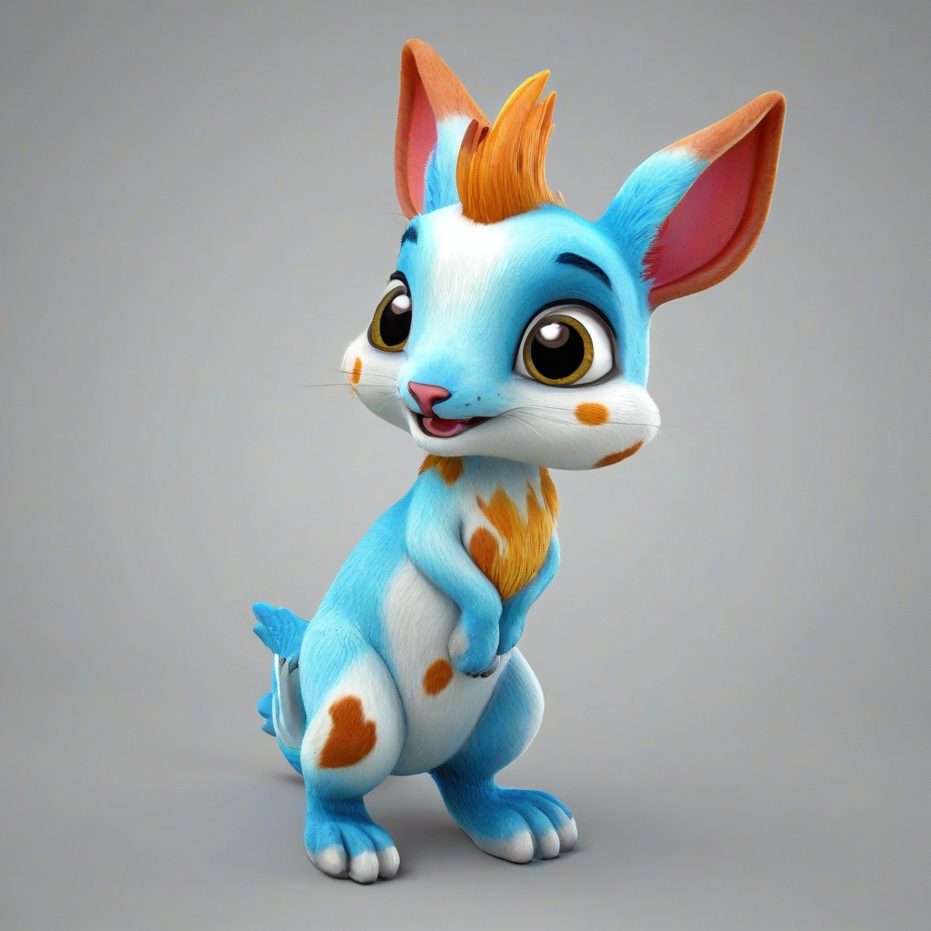 3d cartoon, single cute storybook animal, vivid colors, on a plain white background, even lighting