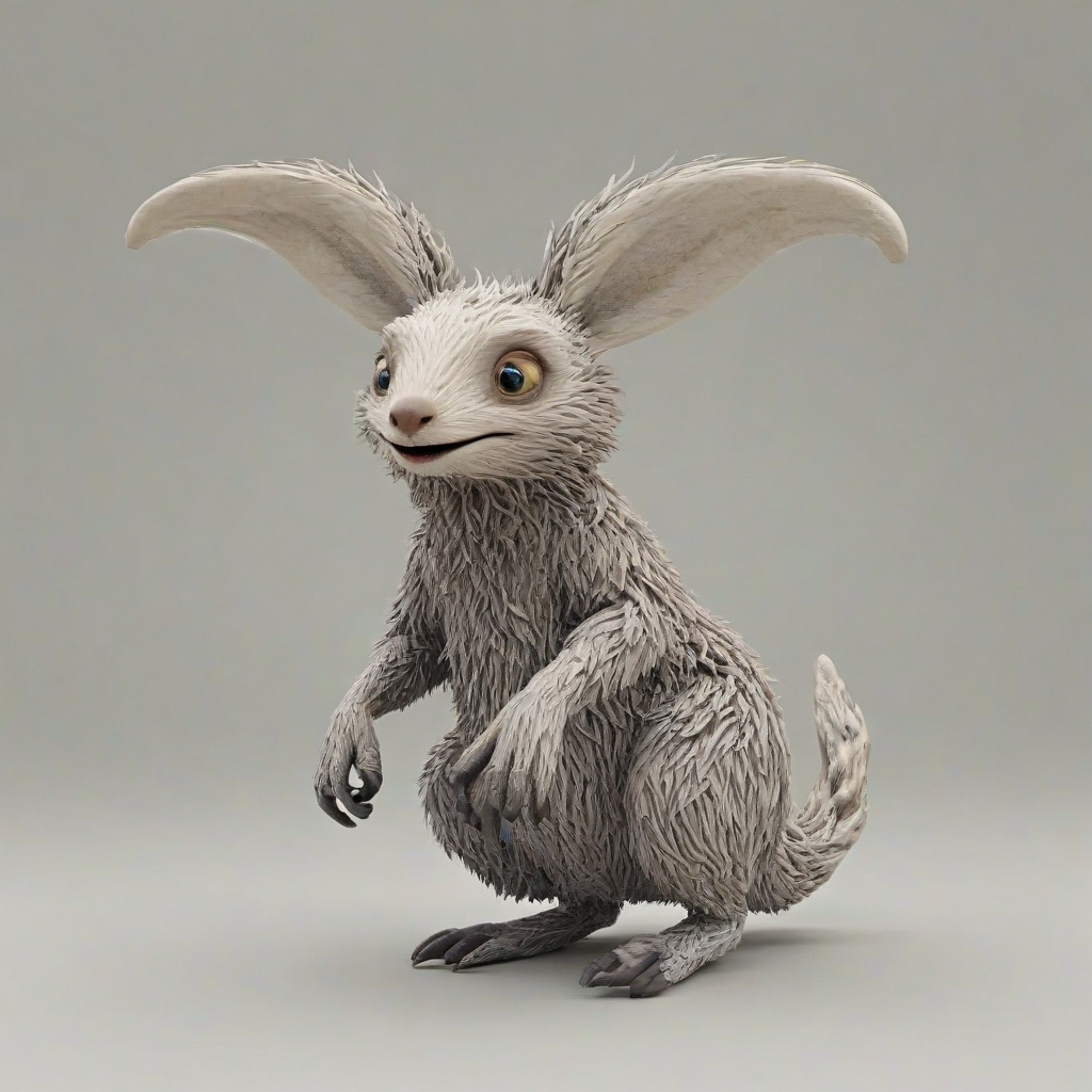 3D cartoon, hand-drawn, forest creature, on a plain white background, even lighting