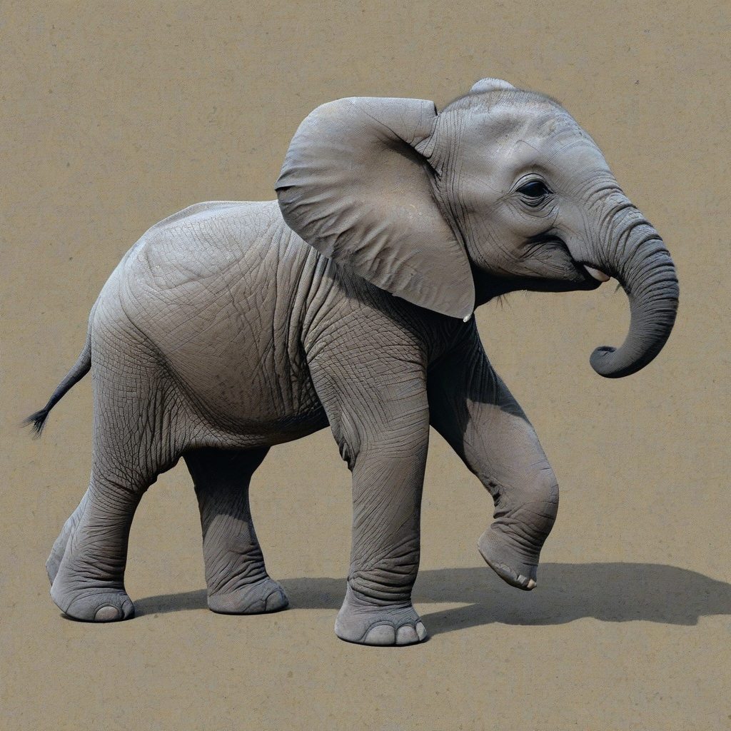 Cutout art of a baby elephant