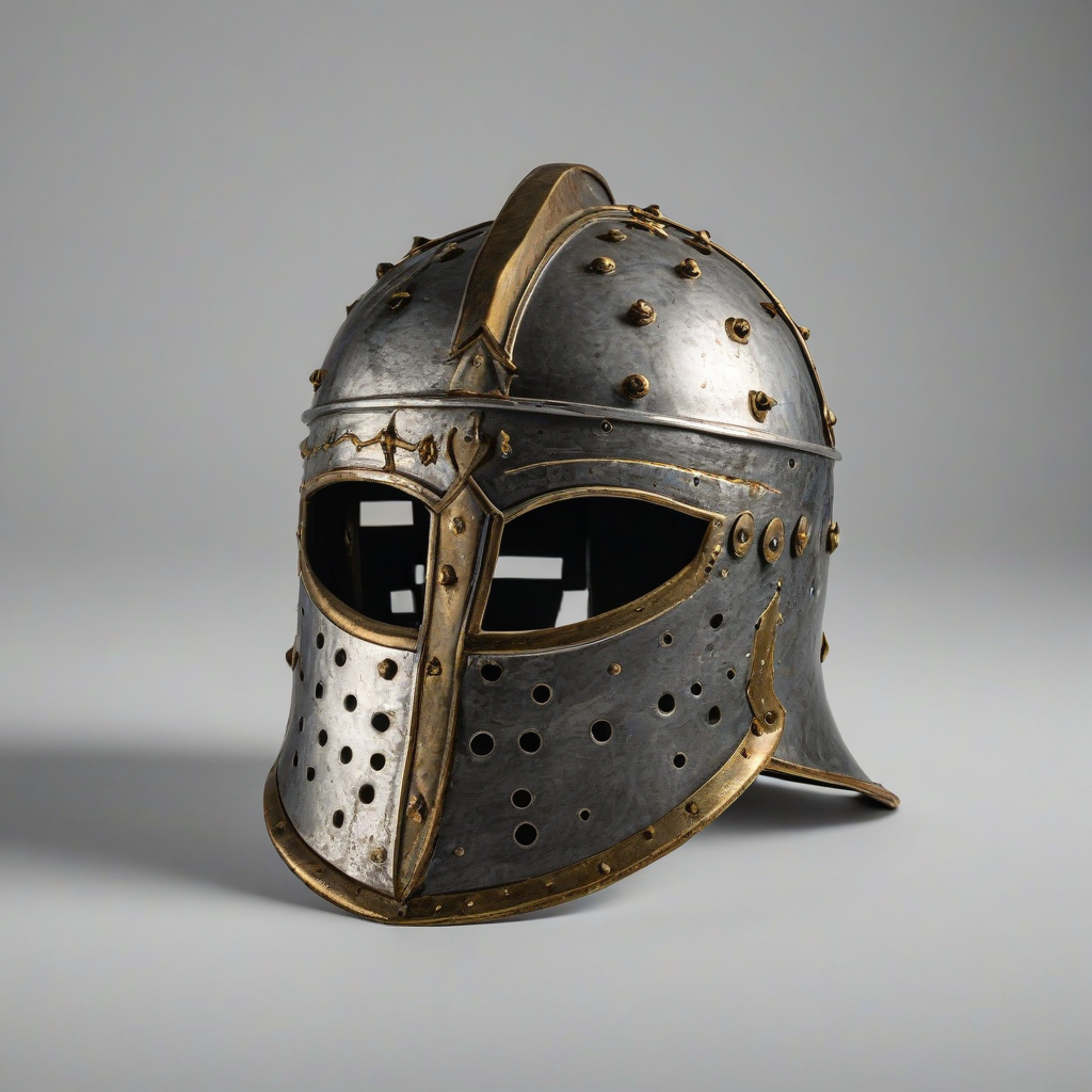 spanish gladiator helmet, on a plain white background, even lighting