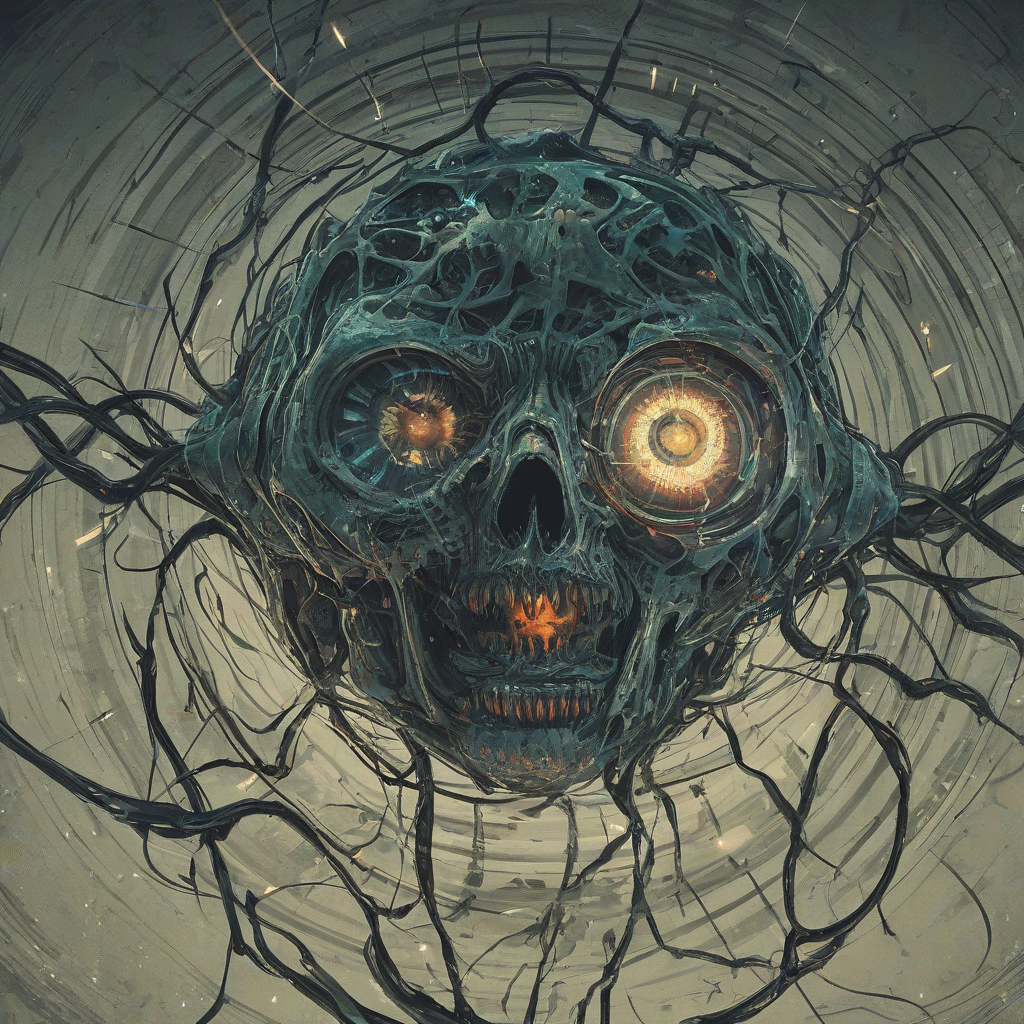 Digital art style quantum art of something Terrifying