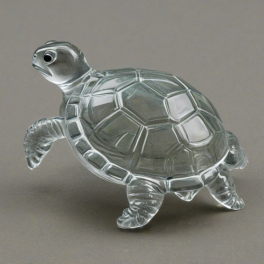A clear glass turtle