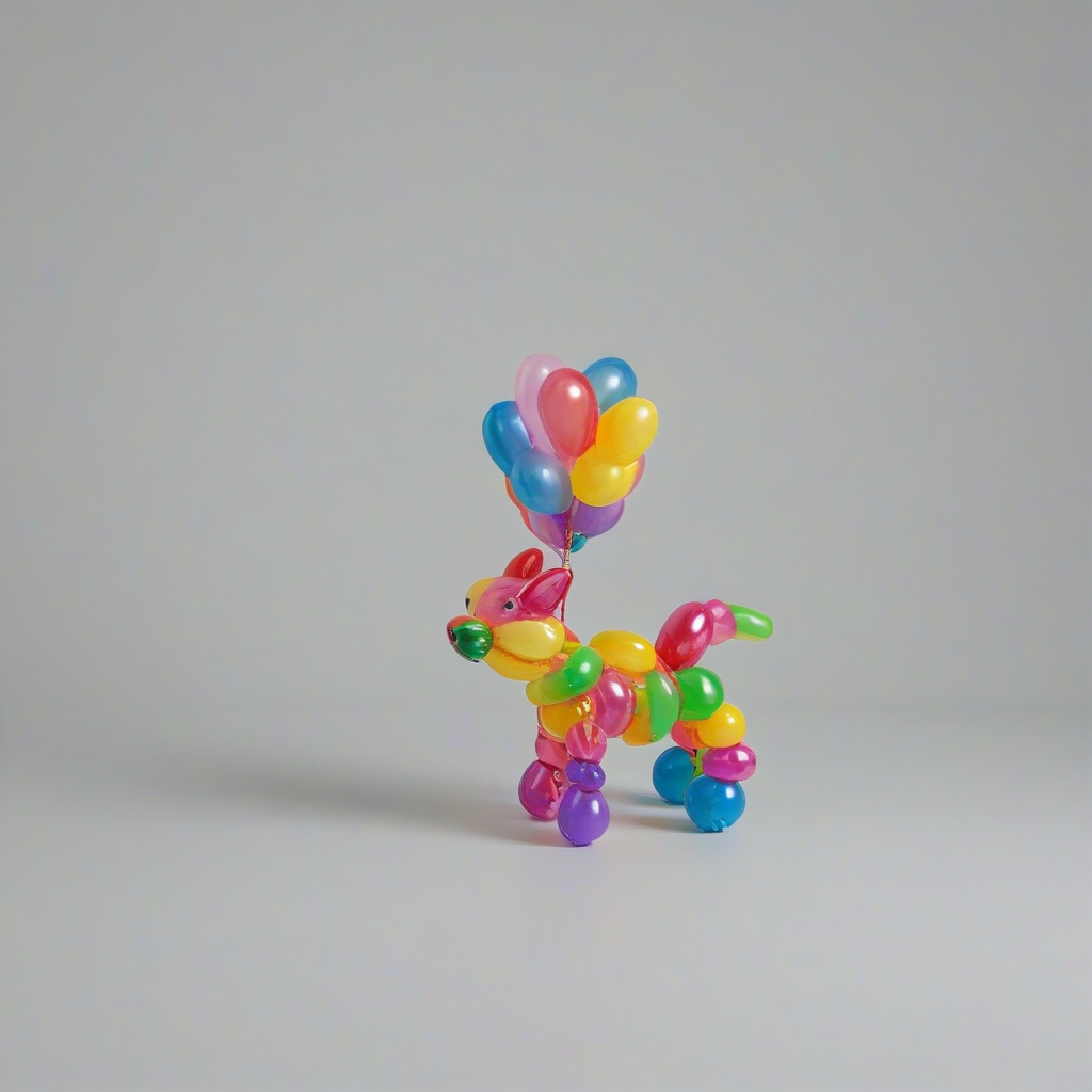 balloon animal, on a plain white background, even lighting