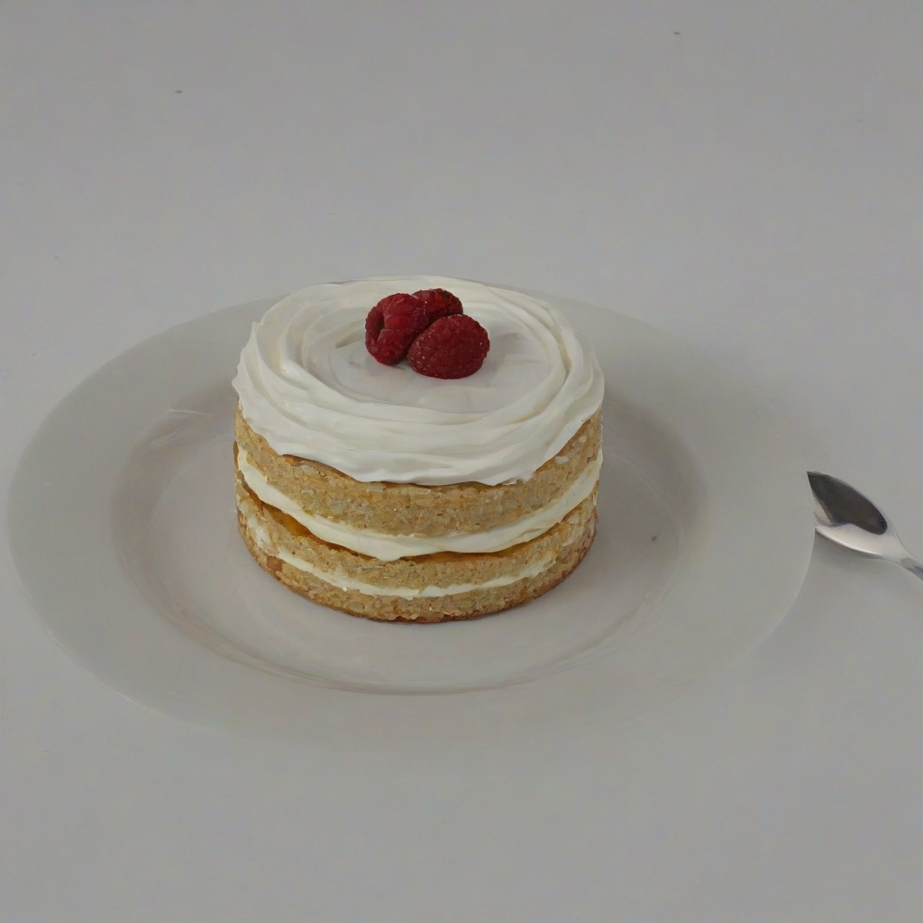 beautiful, delicious dessert, on a plain white background, even lighting