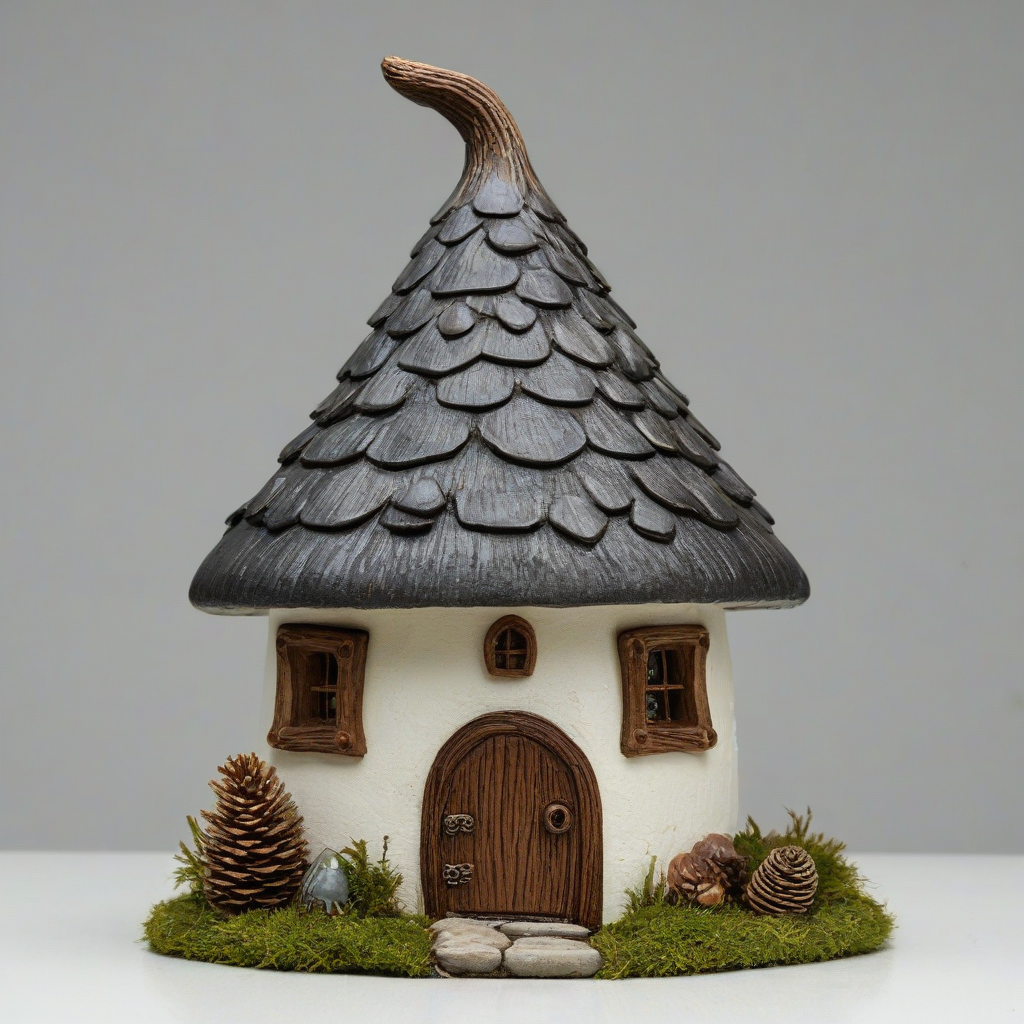 a single acorn gnome house, on a plain white background, even lighting