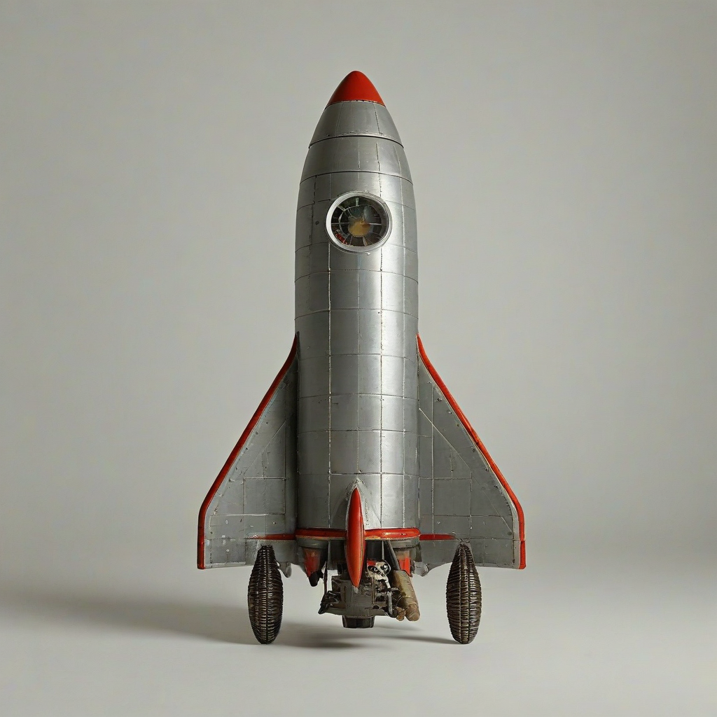 vintage rocket ship, on a plain white background, even lighting