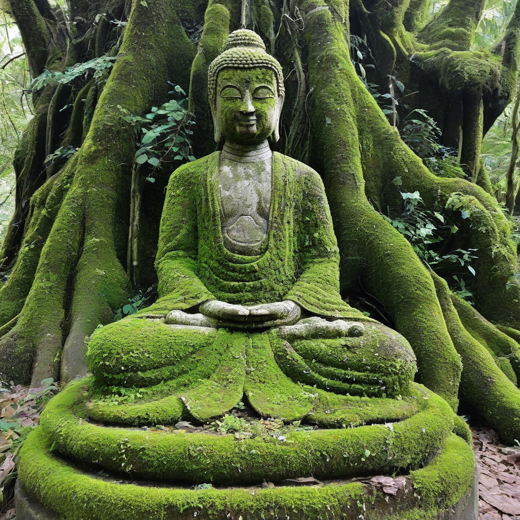 Moss covered Buddha