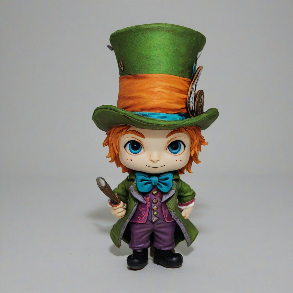 chibi style mad hatter, on a plain white background, even lighting