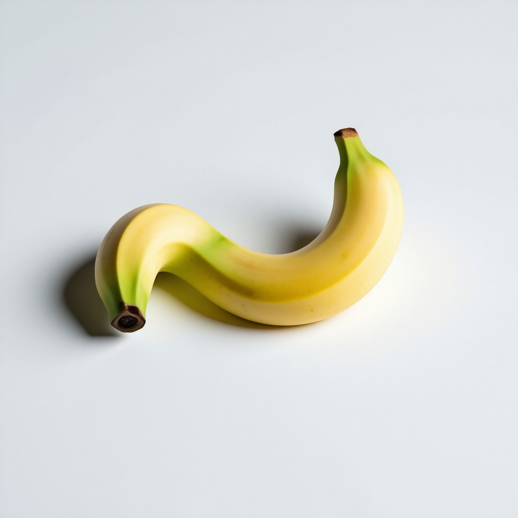 A single curved banana that has no danglers