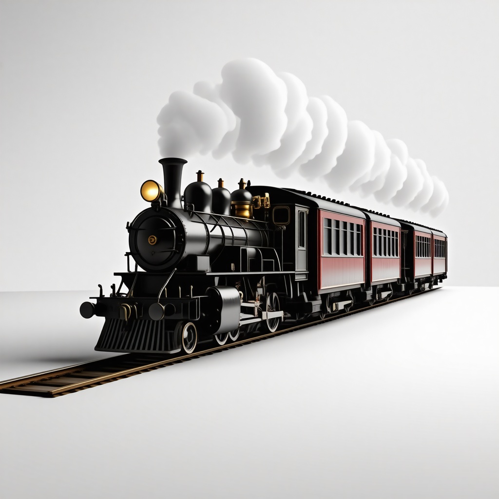 steam train with four passenger carts