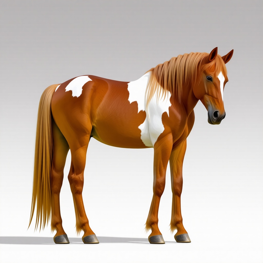 orange and white horse full body