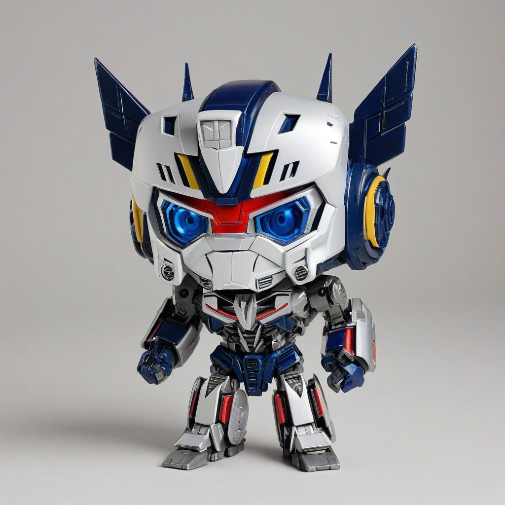 chibi style transformer, on a plain white background, even lighting