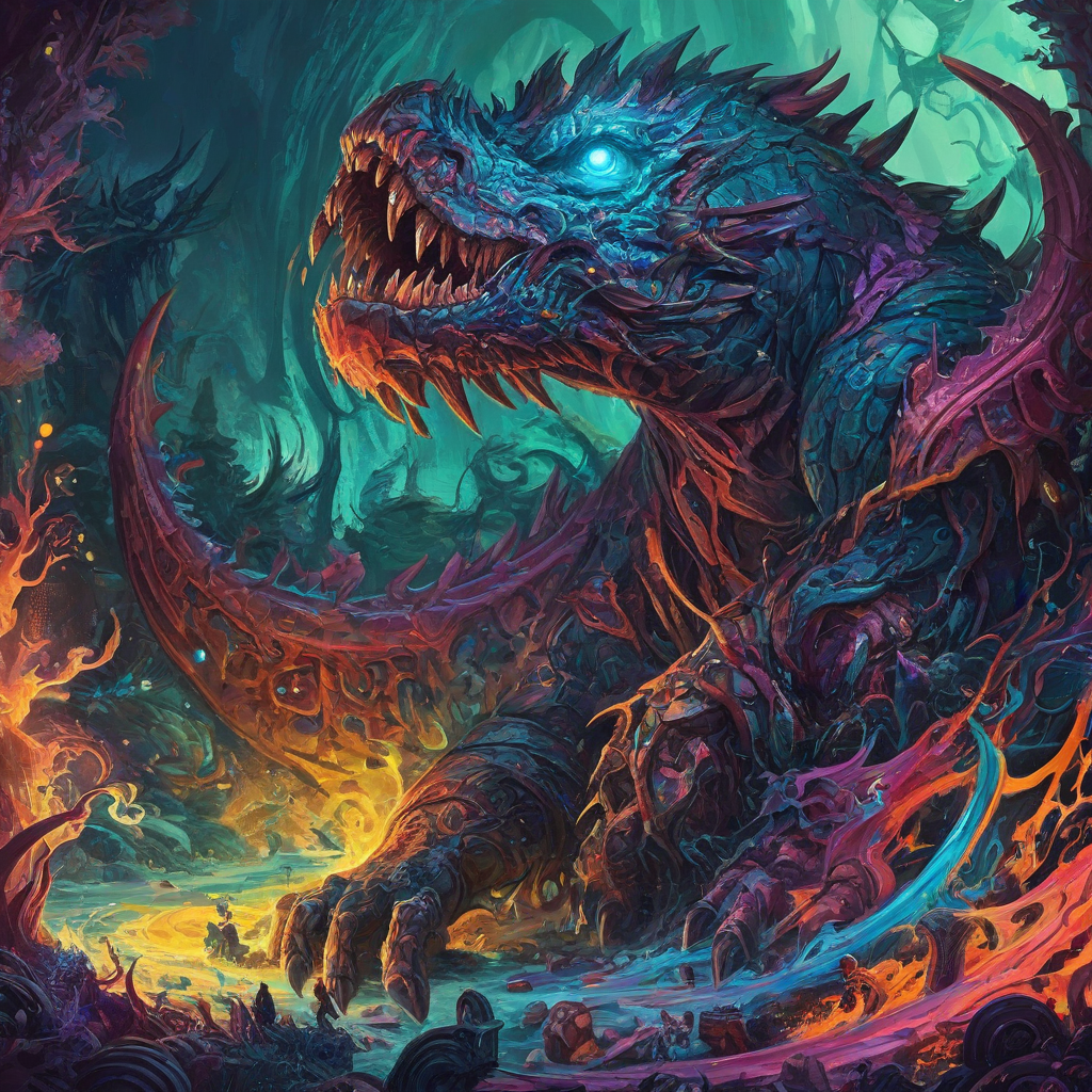 Fantasy art style with vivid colors of something strong