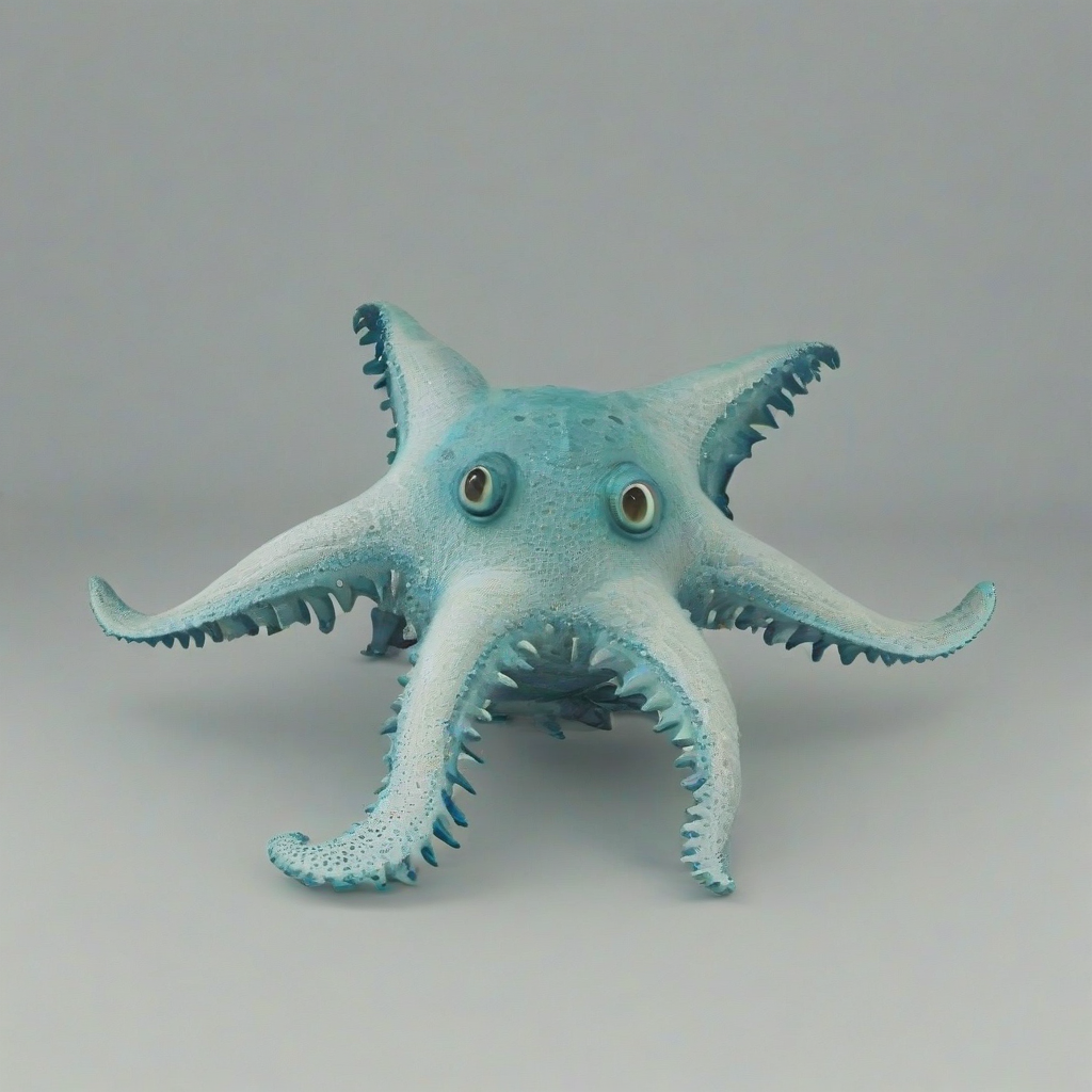 3d cartoon sea creature, on a plain white background, even lighting