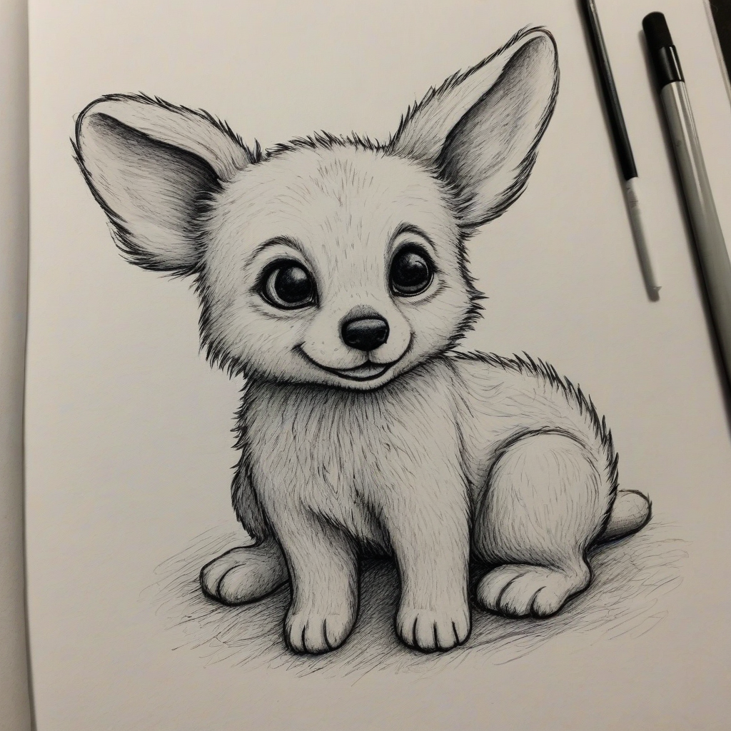 hand-drawn cartoon, cute storybook animal, on a plain white background, even lighting