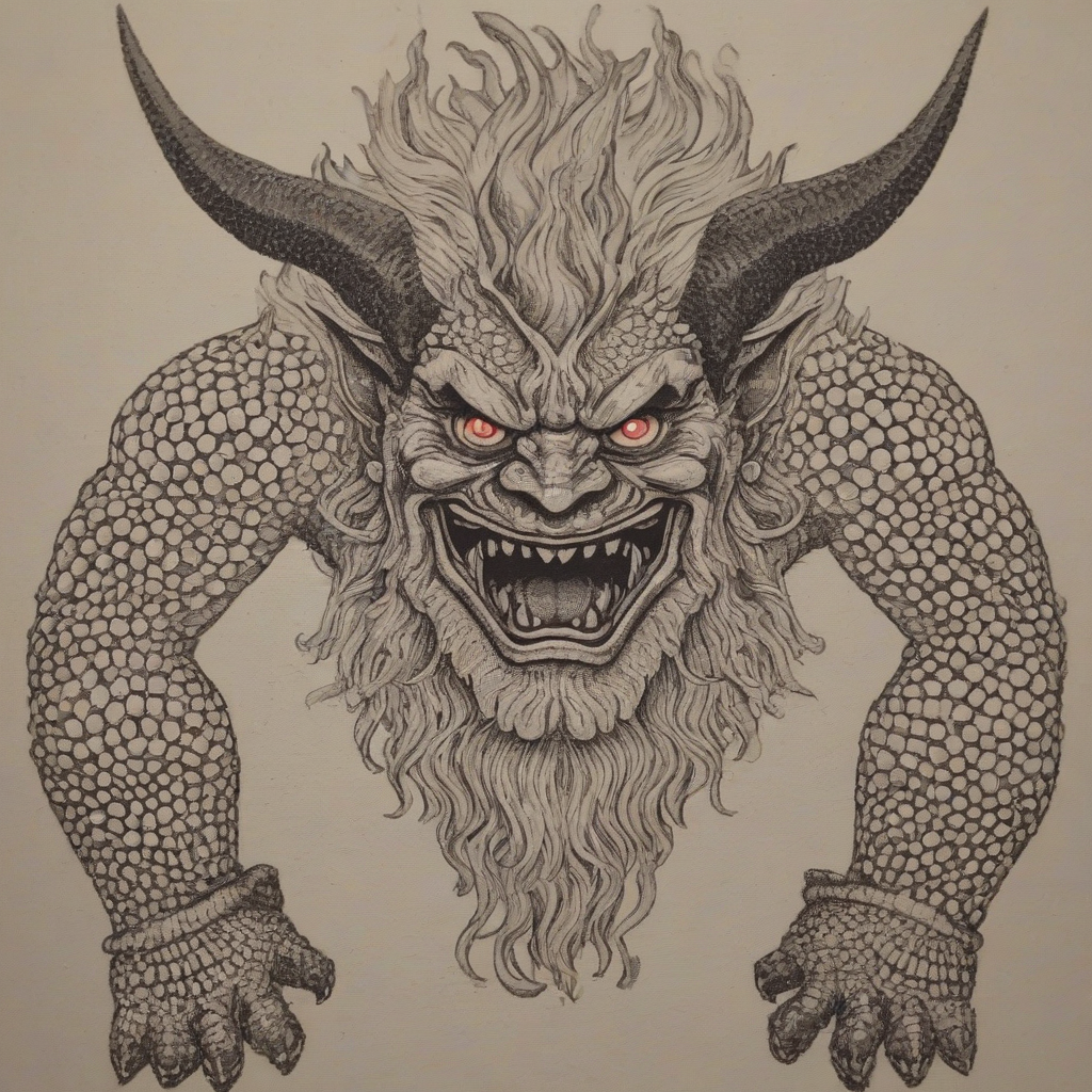Pointillism-style Oni