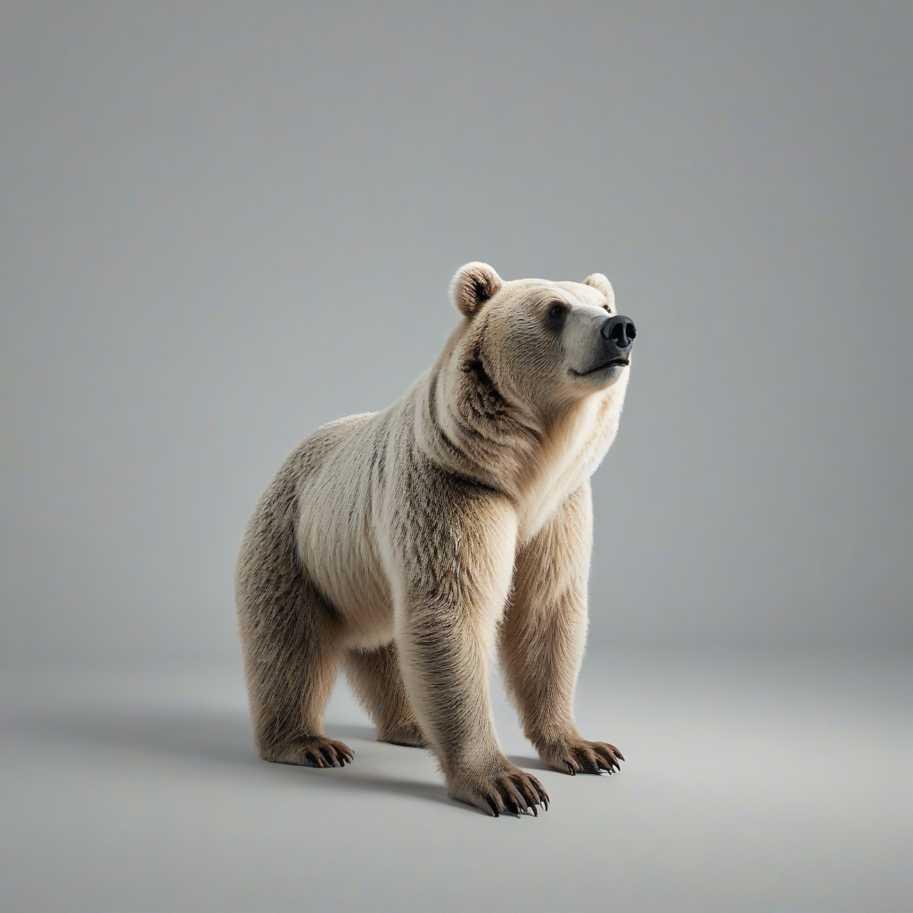 Nordic forest animal, such as a bear, only animal in the image, bright lighting, on a plain white background, even lighting