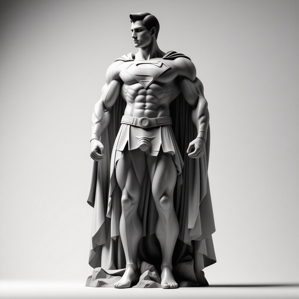 Greek style statue of superman