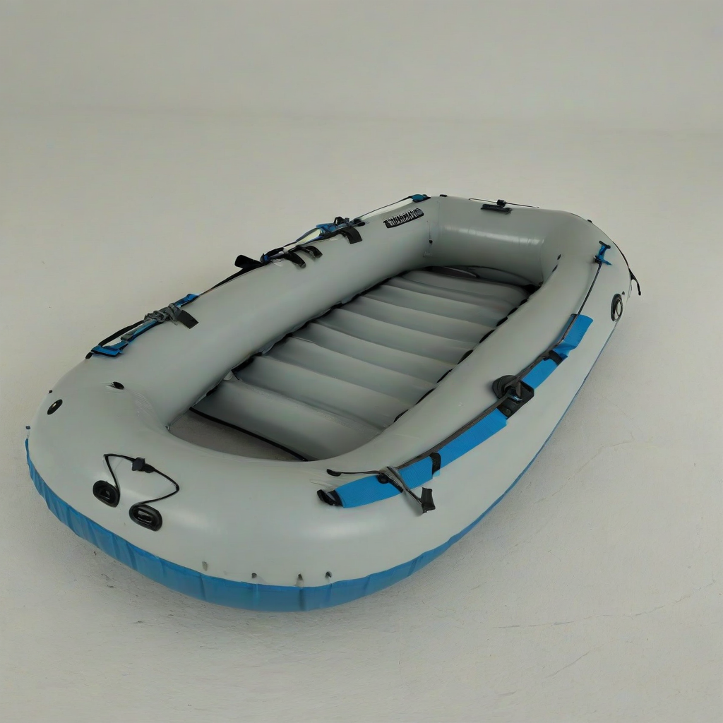 inflatable river raft, on a plain white background, even lighting