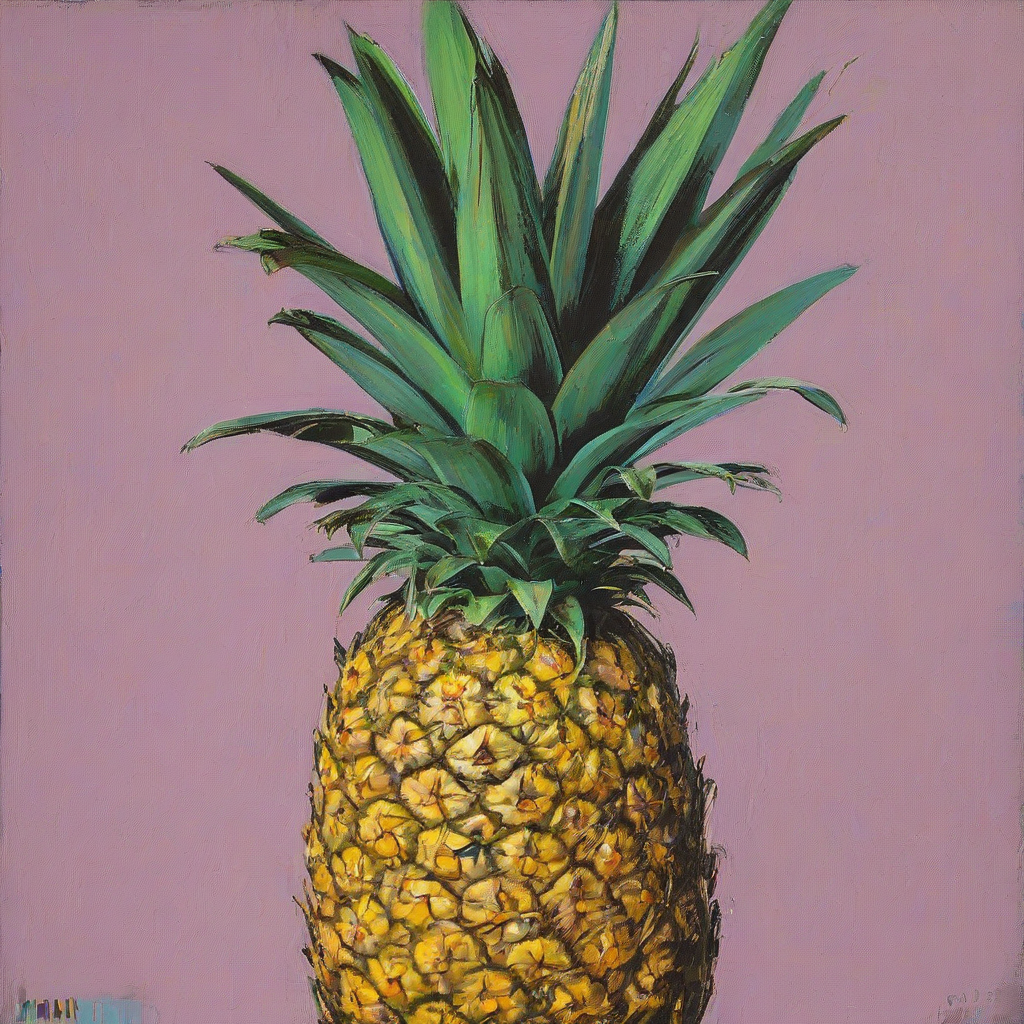 pop art painting with a pineapple