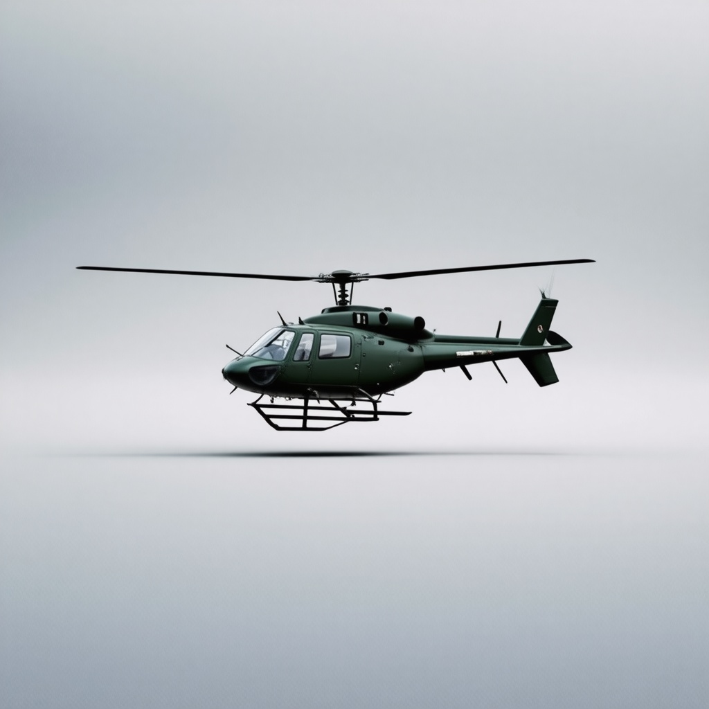 dark green helicopter
