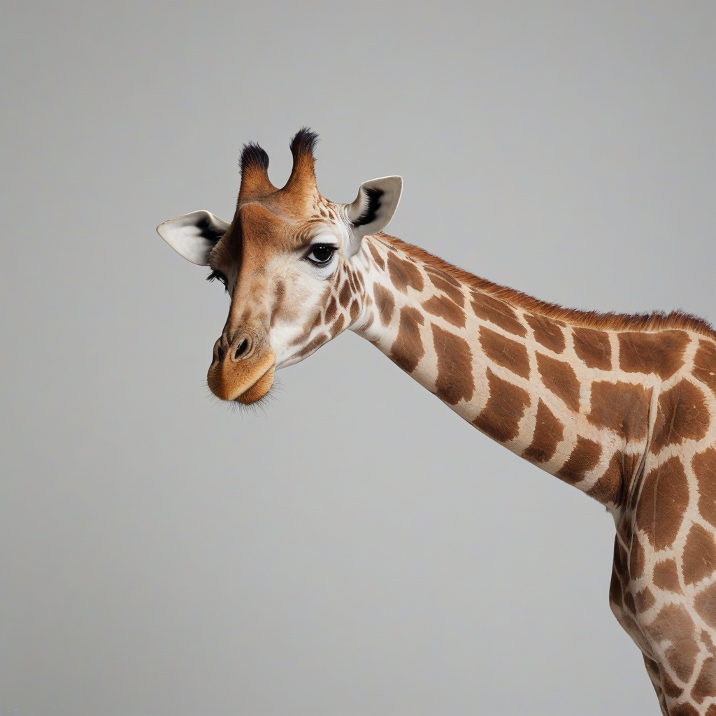 Giraffe, on a plain white background, even lighting 