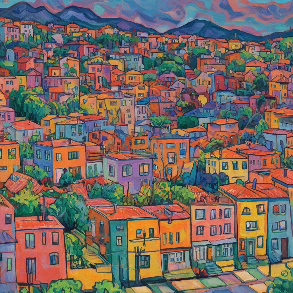 Fauvism style of a neighborhood