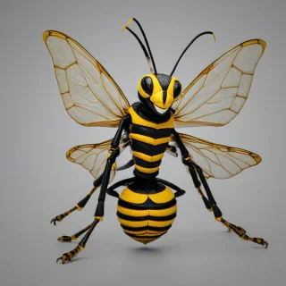 Louisville Ky Central yellow jackets mascot., on a plain white background, even lighting