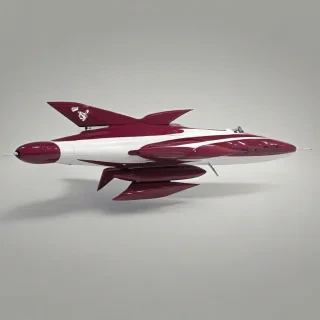 A maroon cartoon ship with a full-body view, wide shot, and feet visible, on a plain white background, in a digital art style with bold lines and vibrant colors, with a sense of dynamic movement and energy, and a clear sense of depth and dimension, on a plain white background, even lighting