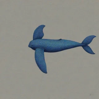 Pointillism of a blue whale