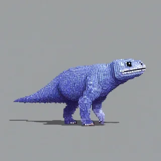 Periwinkle pixel art animal, full-body view, on white background