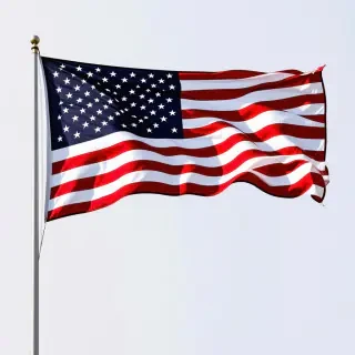 American flag waving in the wind