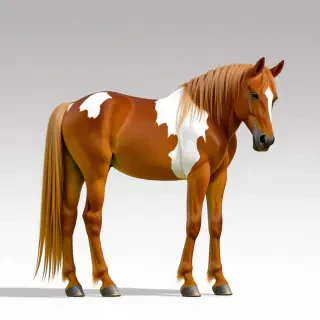 orange and white horse full body