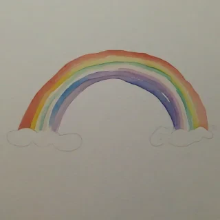 watercolor of a rainbow