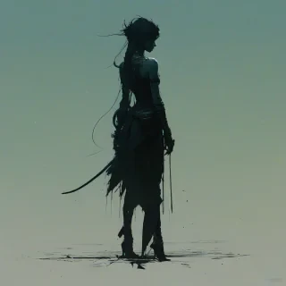 Digital silhouette art of something epic, Michael Whelan and Jeremy Mann influenced art styles