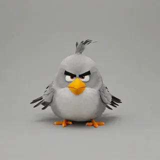 Angry Birds style animal, on a plain white background, even lighting