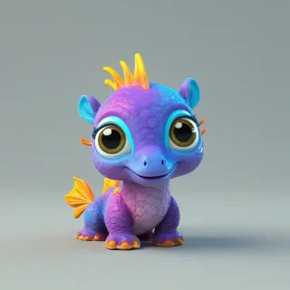 3d cartoon animation, brightly colored, cute baby Hippocampus with big eyes, rounded features, short body, tiny nose, vivid colors, no feet, wide angle shot,, on a plain white background, even lighting