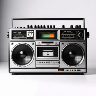 An old school boombox