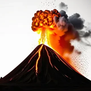 erupting volcano