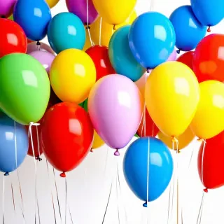 group of colorful birthday balloons