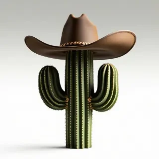 cactus with cowboy hat