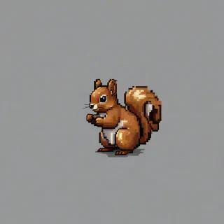 pixel art squirrel, on a plain white background, even lighting