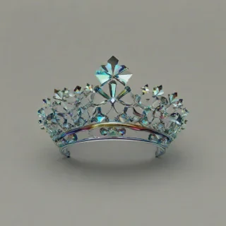 crown made from prismatic crystals, on a plain white background, even lighting