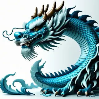 Light blue dragon with fur